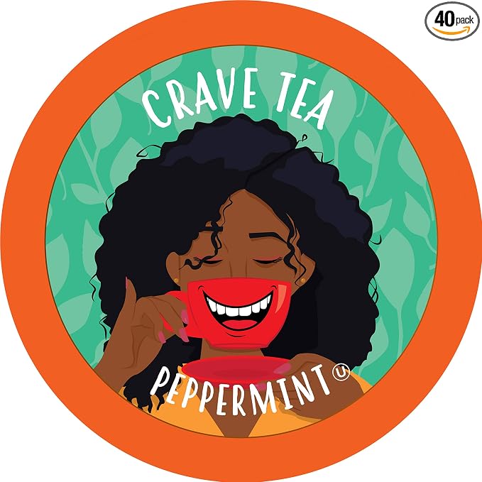 Crave Beverages Tea Pods, for Keurig K Cup Brewers, Peppermint, 40 Count