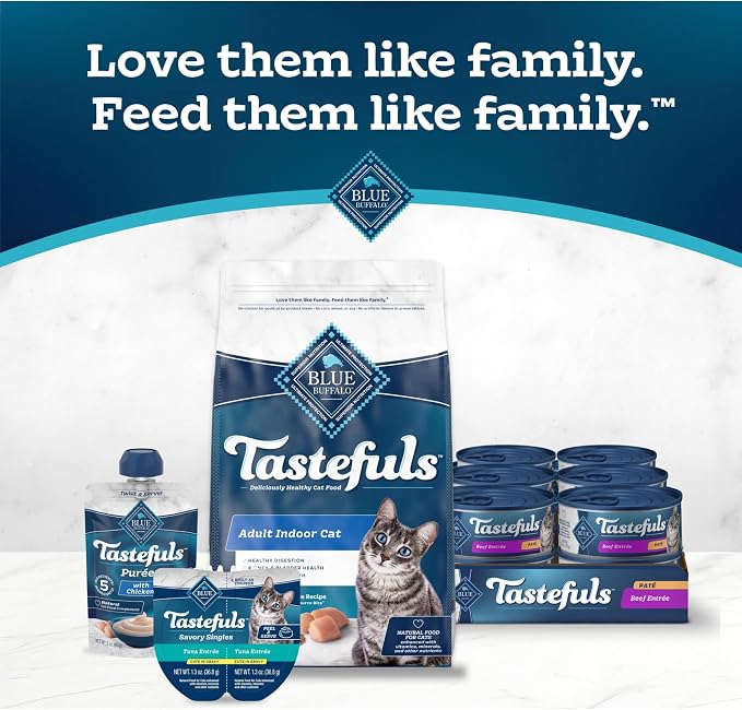 Blue Buffalo Tastefuls Beef Paté Wet Cat Food, 5.5 oz, 24 ct | Real Beef First, Paté Style, No Chicken By-Product, Corn, Wheat, or Soy