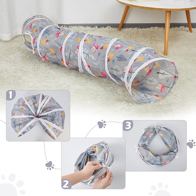 Glittme S-Shape Cat Tunnel, Foldable Cat Tunnels for Indoor Cats