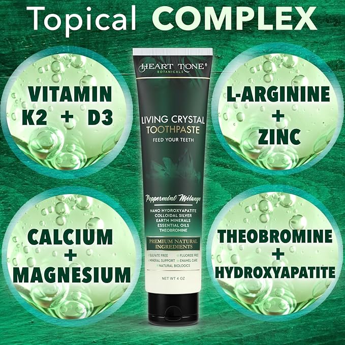 Heart Tone Botanicals Oral Care Set | Natural Toothpaste, Oil Pull & Mouthwash | Radiant Smile | Fluoride-Free & Clean Ingredients | Mineral Complex | Natural Enamel Care | Botanical Plant Based