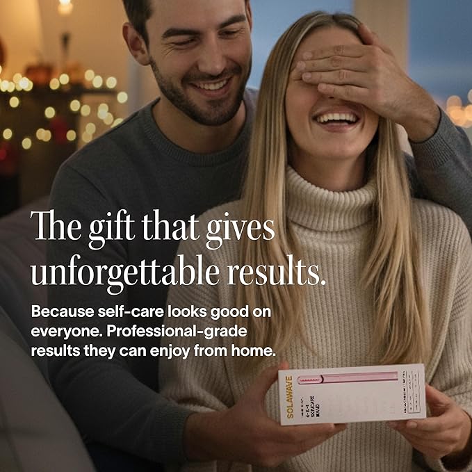 Solawave 4-in-1 Red Light Therapy Wand for Face & Neck | Beauty Device with Galvanic Current, Massager & Warmth | Anti-Aging, Wrinkle Reduction, Skin Tightening, Depuffing & Rejuvenation (Rose Gold)