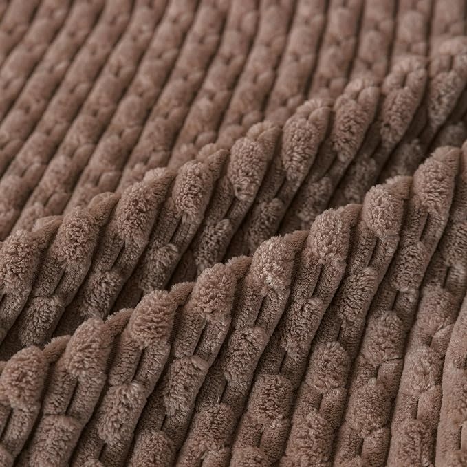 Set of 4 Light Brown Decorative Throw Pillow Covers 20x20 Inch Corduroy Pillow Covers for Bed Couch Sofa Living Room Soft Square Cushion Cases