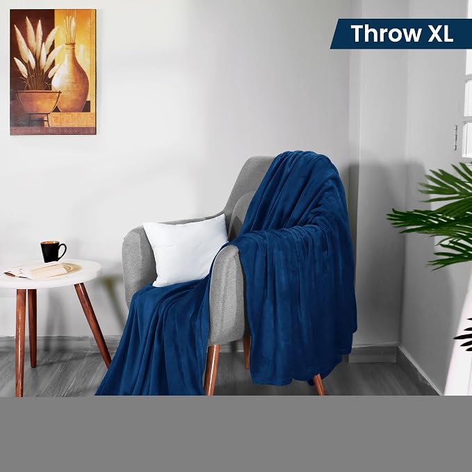 Utopia Bedding Fleece Blanket Throw XL Size Navy 300GSM Luxury Anti-Static Fuzzy Soft Microfiber Blanket for Couch, Sofa and Bed (70x50 Inch) | Microfiber Plush Warm Lightweight Breathable Cozy Blanket Anti-Static, All Season Use, Gift for Women and Men