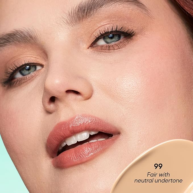 Almay Clear Complexion Foundation, Oil-Free Face Makeup for Acne-Prone Skin, Buildable Coverage, Soft-Matte Finish, Vegan, 99, 1 fl oz