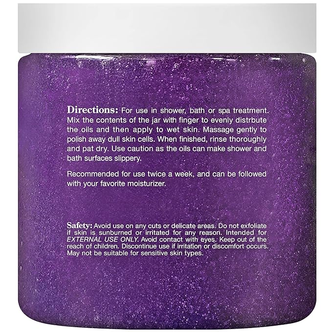 Lavender Oil Body Scrub Exfoliator with Shea Butter and Grapefruit Oil by Majestic Pure - Exfoliate & Moisturize Skin, Fights Acne - 10 oz