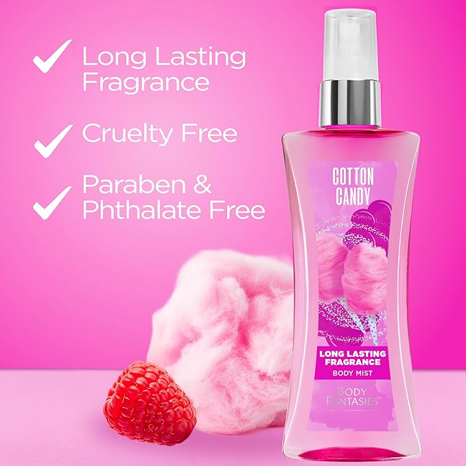 Body Fantasies Signature Fragrance Body Spray, Cotton Candy, 8 Fluid Ounce
