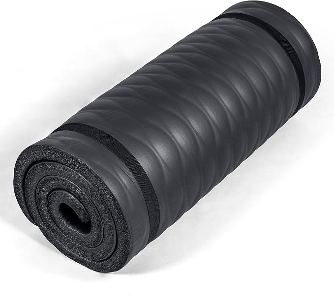 Tone Fitness 1-Inch Thick Yoga Mat | High-Density, Non-slip Exercise Mat with Carrying Strap for Yoga, Pilates, & Home Gym Workouts | Multiple Options
