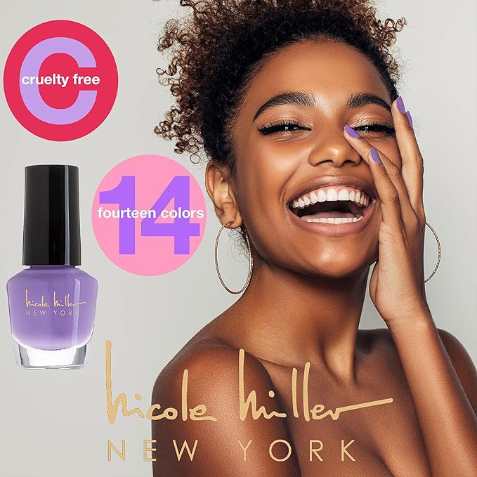 Nicole Miller Nail Polish Set, 14 MINI Nail Polish Colors, Polish Kit for Fingernails and Toenails
