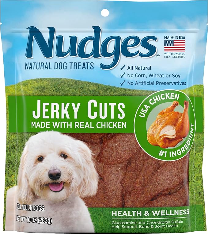 Nudges Natural Dog Treats Jerky Cuts Made with Real Chicken