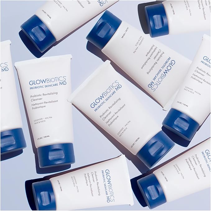 Glowbiotics Probiotic Revitalizing Cleanser 5 oz – Gentle Hydrating Face Wash with Probiotics, Peptides & Aloe Vera | Daily Cleanser for Sensitive, Dry & Aging Skin