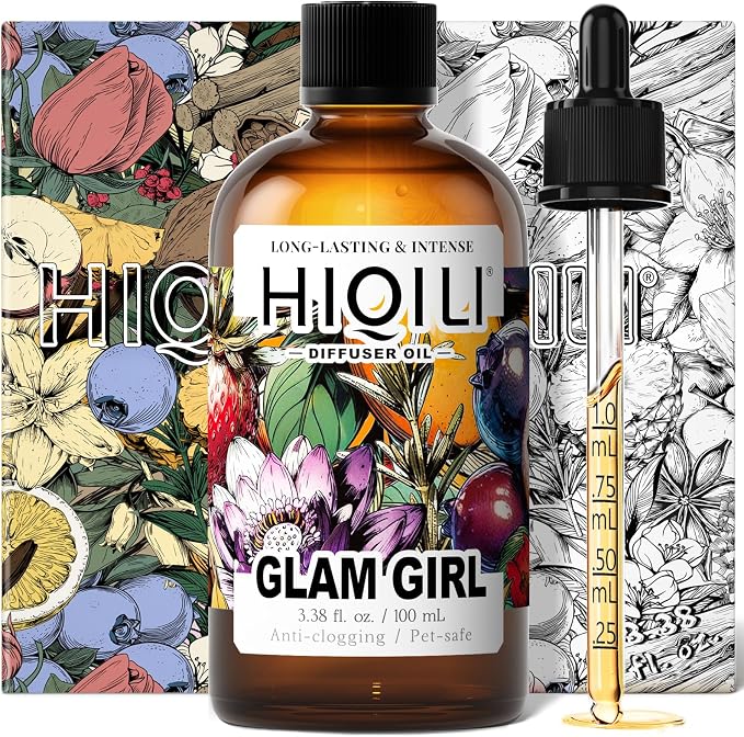 HIQILI Glam Girl Diffuser Oil, Long-Lasting Refill for Diffusers & Humidifiers, Hotel-Grade Scent Suitable for Home Use - 3.38 Fl Oz