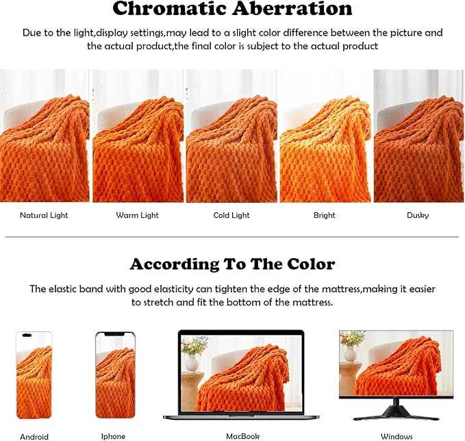 NEWCOSPLAY Fleece Clouds Cozy King Blanket for Couch, Orange, 90"x110" | Premium Silky Flannel Blanket, Soft Lightweight Fluffy Throw Blanket for Bed Sofa Decor, Gift for All Season Use