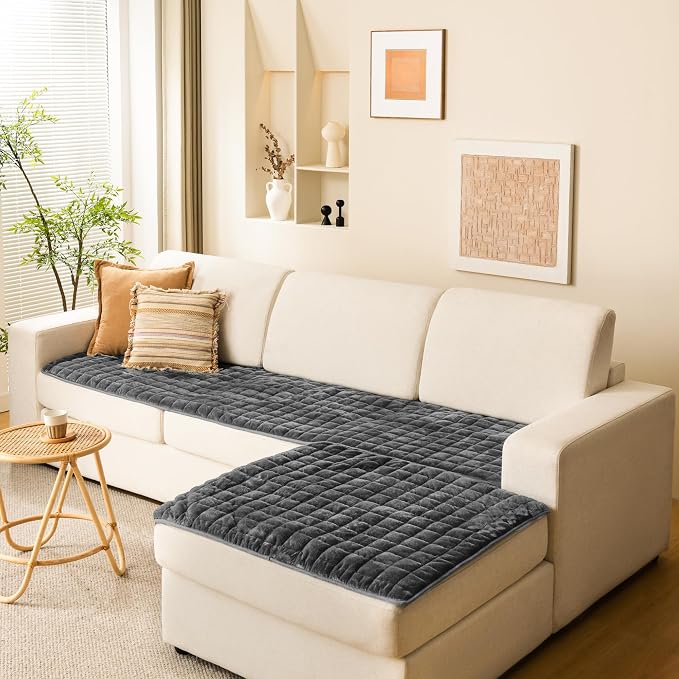 Allisandro Waterproof Dog Blanket,Thick and Non Slip Dog Bed Sofa Cover Pet Mat for Couch Sofa Bed Furniture & Small, Medium, Large Dogs, Grey, 32 x 73 Inches