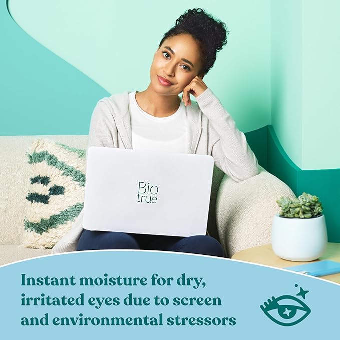 Biotrue Hydration Boost, Preservative-Free Eye Drops for Dry Eyes, Instantly Moisturizes, Rehydrates, Contact Lens Friendly, Refresh & Relieve Eye Irritation, 30 Single-Use Vials (Pack of 1)
