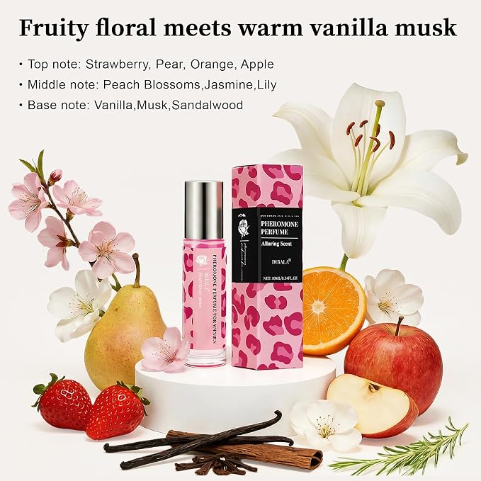 DIBALA Pheromones Perfume for Women | Vanilla Musk Scent, Long Lasting Roll On Perfume Oil 10ml (0.34 fl oz)