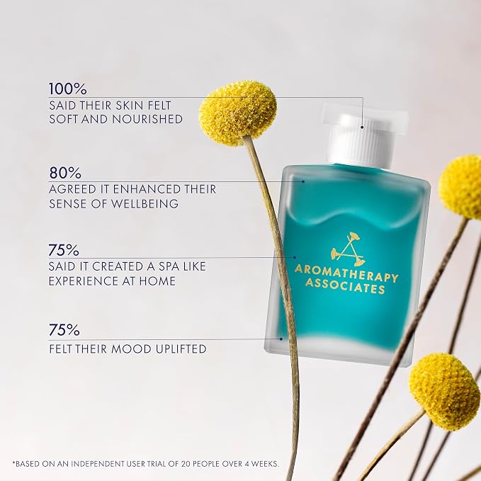 Aromatherapy Associates Calm Confidence Bath & Shower Oil, 55ml, Aromatherapy Body Oil with Blue Tansy, Sandalwood & Jasmine to Rebalance & Empower, Vegan