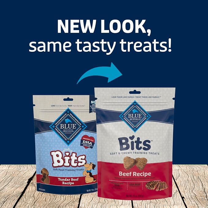 Blue Buffalo Bits Beef Training Treats, 19 oz | Real Beef First, DHA for Cognitive Development, No Chicken By-Product Meals, Free from Red Dye 40