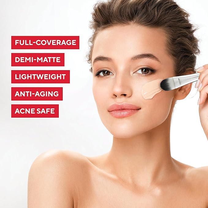 MIRABELLA - Invincible for All HD Liquid Foundation, Moisturizing Face Products for All Skin Types, Full-Coverage Lightweight Foundation Makeup, Moisturizing & Hydrating Beauty Care, Tan T180