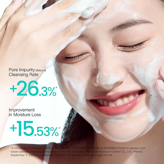 ANUA PDRN Hyaluronic Acid Moisturizing Cleansing Foam, Hydrating Facial Cleanser for Dry Skin, Daily Gentle Face Wash with Salmon DNA, Balancing & Pore Care, Korean Skincare (5.07 fl oz)