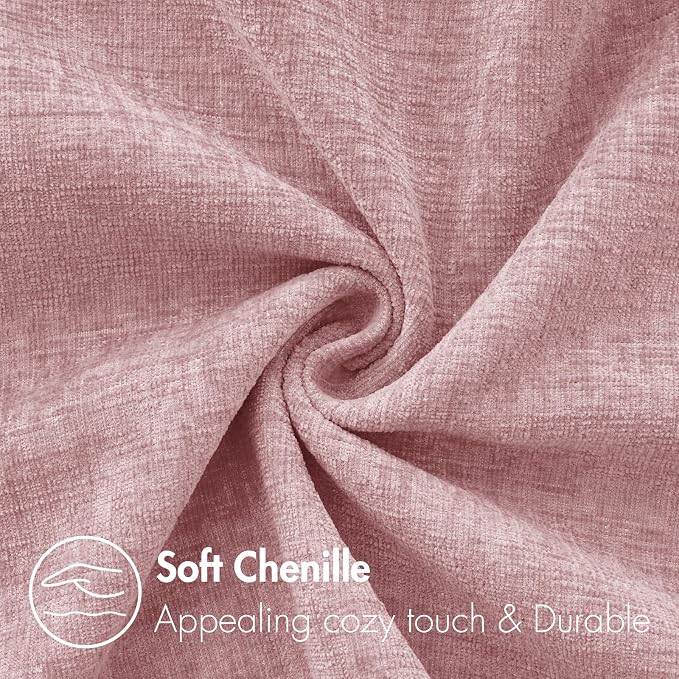 MIULEE Soft Chenille Throw Pillow Covers Blush Pink 16x16 Inch Pack of 2 | Modern Home Decor, Classic Decorative Pillows, Solid Dyed Cases, Boho Couch Cushion Covers for Sofa Bed Living Room