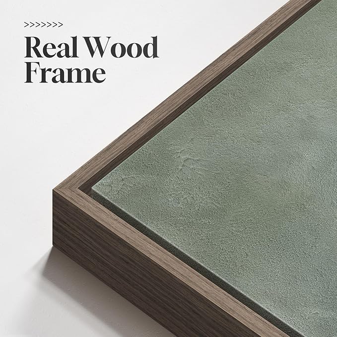 Large Framed Green Abstract Wall Art Set of 2, Modern Sage Green Canvas Prints Paintings Artwork for Walls, Minimalist Pictures for Living Room Dining Room Bedroom Office Wall Decor 24x36 In