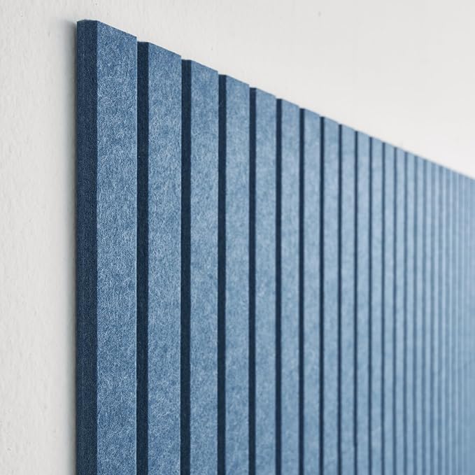 Large Bulletin Board 48x36- Office Wall Organizer to Replace Your Old Cork Boards for Walls for Office Decor -12-Pack Felt Wall Panels to Use in Home Office Decor, Classroom Decor (Slat Blue)