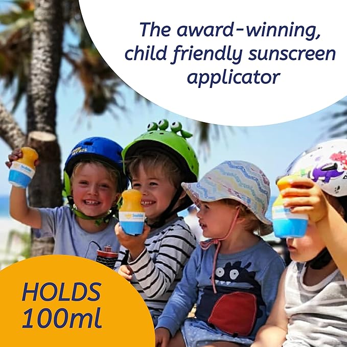 Solar Buddies Sunscreen Applicator - Pink Pack of 3 - BPA-Free Refillable Roll on Sponge Sunscreen, Suncream & Lotion Applicator For Kids, Adults & Families - Holds 3.4fl oz, Perfect Size for Travel