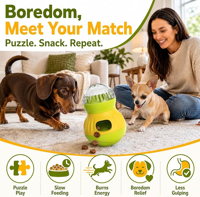 Dog Treat Dispensing Puzzle Toy Puppy Interactive Toys Slow Feeder