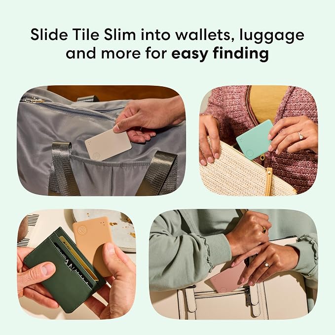 Life360 Tile Slim - Wallet Finder, Bluetooth Tracker and Item Locator for Luggage Tags, Passports and More. Both iOS and Android Compatible. Phone Finder. 1-Pack (Slate)