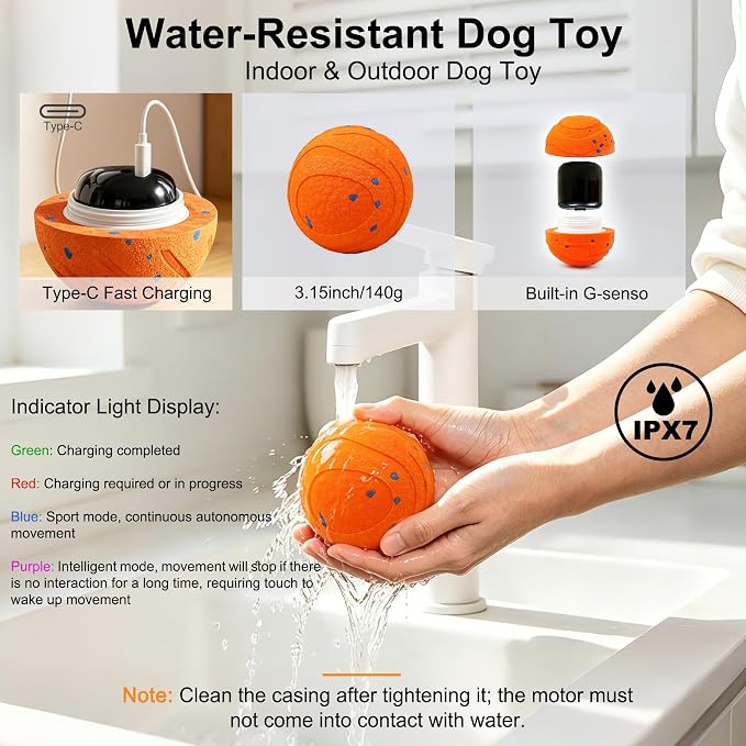 Automatic Interactive Dog Ball - Self Moving Toy for Medium / Large Dogs