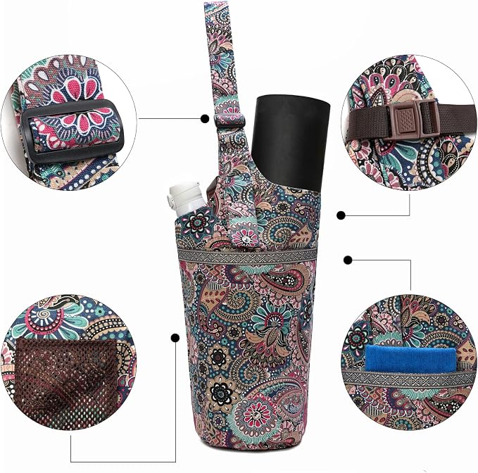 IwIeIaIrI Yoga Mat Bag for Women with Large Size Pocket and Zipper Pocket,Yoga Bag Mat Carrier Holder Fits Most Your Stuff,Yoga Accessories Gifts