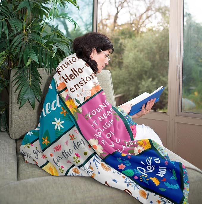 Retirement Gift for Woman, Cool Retirement Gifts Women, Retirement Party Decorations, Funny Retired Gifts for Nurse/Teacher/Coworker/Mom, Soft Blanket 60x50in