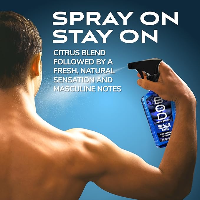 BOD man Fragrance Body Spray, Really Ripped Abs, 8 fl oz