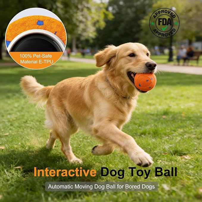 Automatic Interactive Dog Ball - Self Moving Toy for Medium / Large Dogs