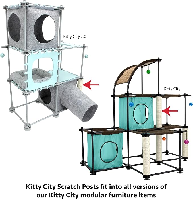 Kitty City Cat Furniture Accessories Cat Scratching Post Replacement and Only Compatible with Kitty City Playsets (Pack of 2)