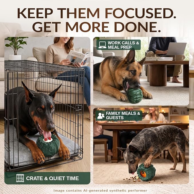 KADTC L, 3-in-1, Freeze Treat Dog Toy & Kibble Dispenser & Chew & Lick Ball
