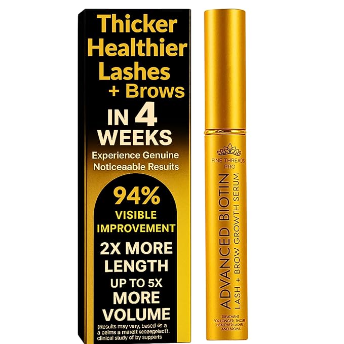 Advanced Biotin Eyebrow Eyelash Boosting Serum Ultimate Growth Serum with Hyaluronic Acid - Dermatologist Approved for Thin lashes, Patchy & Over-Tweezed Eyebrows - Fast Absorbing 10ml