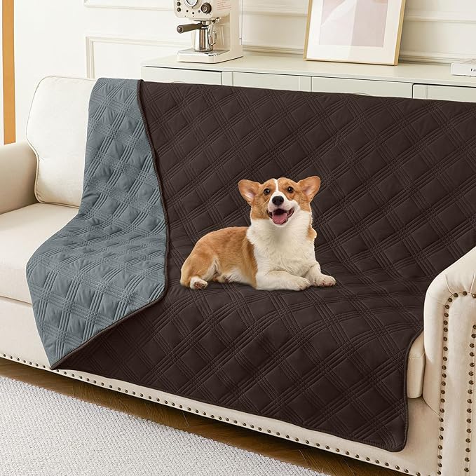 Waterproof Reversible Dog Blanket, Soft Couch Cover for Dogs Washable | Dual-Sided Waterproof Pet Bed Blanket, Resist Stains Spills & Pet Hair, Practical Furniture Protector For Pets, Size 68"x82"