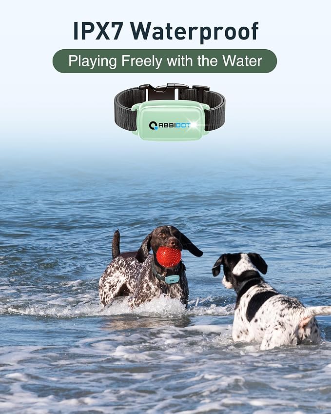 ABBIDOT Shock Collar for 2 Dogs, 3300 FT Dog Training Collar with Remote, IPX7 Waterproof with 4 Training Modes, Rechargeable E-Collar for All Breeds (15-120 lbs), Green Black