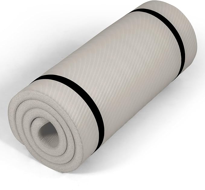Tone Fitness 1-Inch Thick Yoga Mat | High-Density, Non-slip Exercise Mat with Carrying Strap for Yoga, Pilates, & Home Gym Workouts | Multiple Options