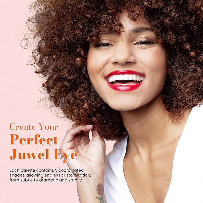 Juwel Cosmetics Eye Shadow Palette, Talc-Free Highly Pigmented Pressed Powder, Eye Makeup Palette that Blends Perfectly, 5 Shades of Paraben-Free and Sulfate-Free Eyeshadow, Barely There