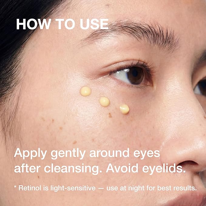 Retinol 0.1% Eye Cream with Bakuchiol 0.5% | Sensitive Skin Retinol for Wrinkles, Fine Lines & Dark Circles | Suitable for Face & Under-Eye Area | Korean Skincare | 30 ml (1.01 fl oz)