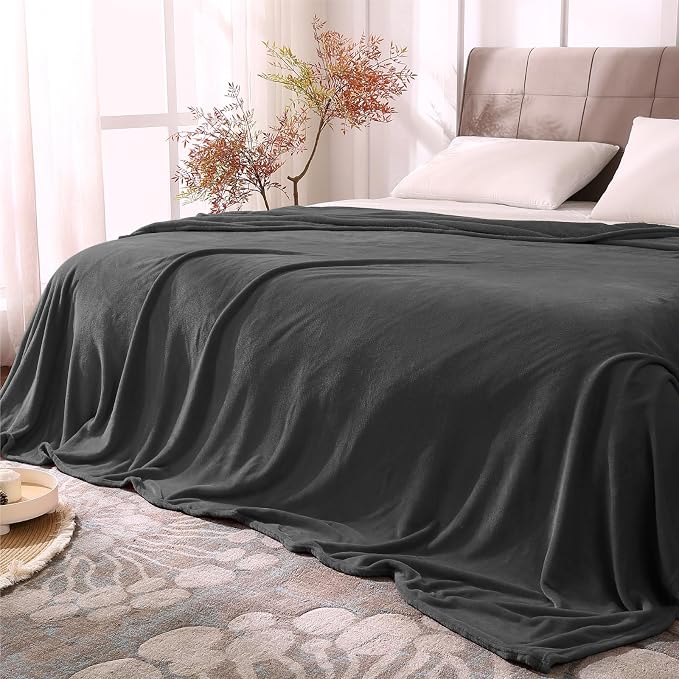 BEDELITE Fleece Blanket Soft Plush King Bed Blanket Charcoal Grey 108"x90" | Ultra Soft Fleece, Plush Microfiber, Lightweight Warmth, All Season Comfort, Fade Resistant, Machine Washable