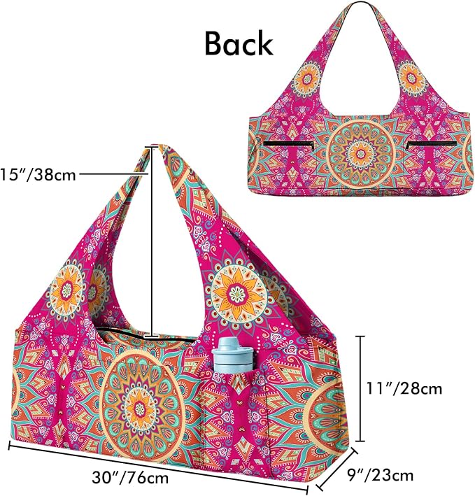 Yoga Mat Bag Large Yoga Bag and Carrier with Strap Zipper and Pockets Fits All Your Stuff Yoga Tote Pilates Bags for Women Fit Most Size Mats