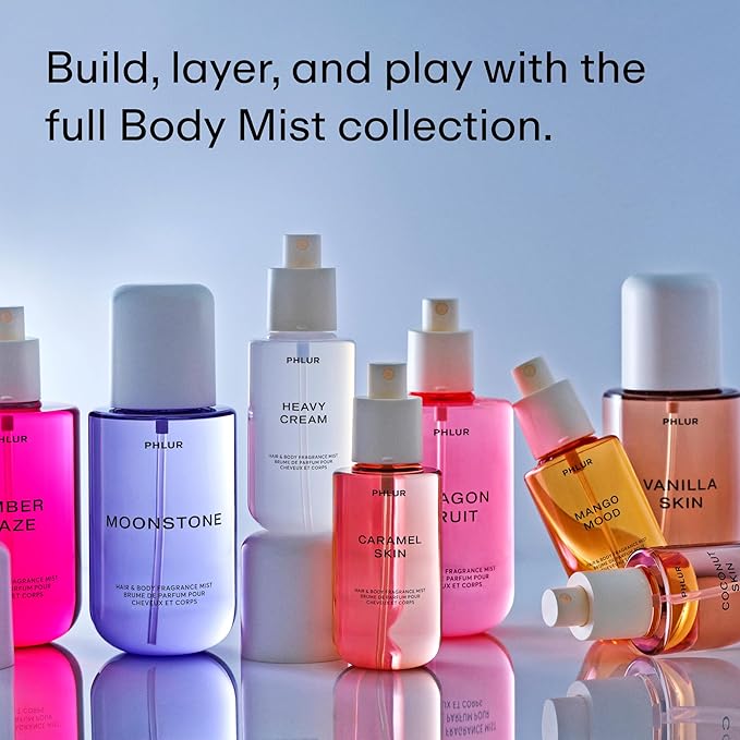PHLUR Mango Mood Body Mist, 8 Fl Oz - Hair and Body Perfume for Women, Mango, Black Currant & Pink Pepper Body Spray with Vanilla Elixir, Brown Sugar & Patchouli Fragrance