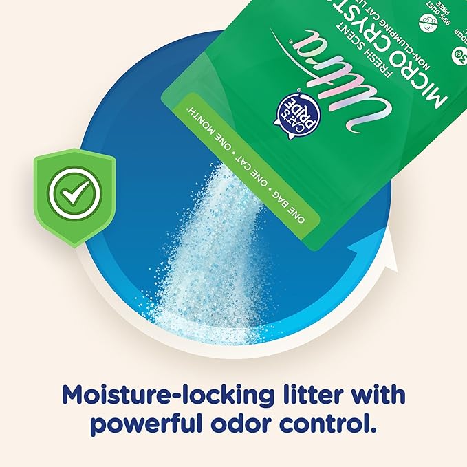 Ultra by Cat's Pride Fresh Scent Micro Crystals, Soft on Paws Litter, 5lb