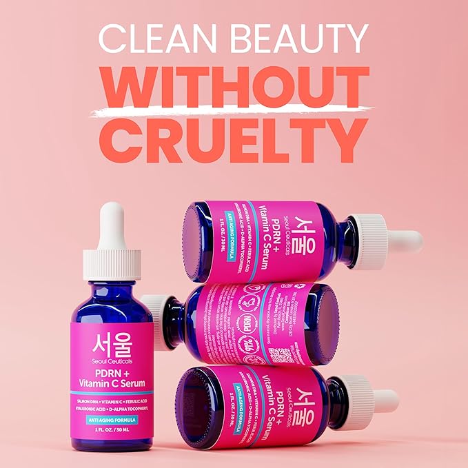 SeoulCeuticals PDRN Serum Salmon DNA Vitamin C Serum – Korean Skincare Anti Aging PDNR Skin Repair Booster – K Beauty PDRM Skin Care for Face 1oz (Pack of 2)