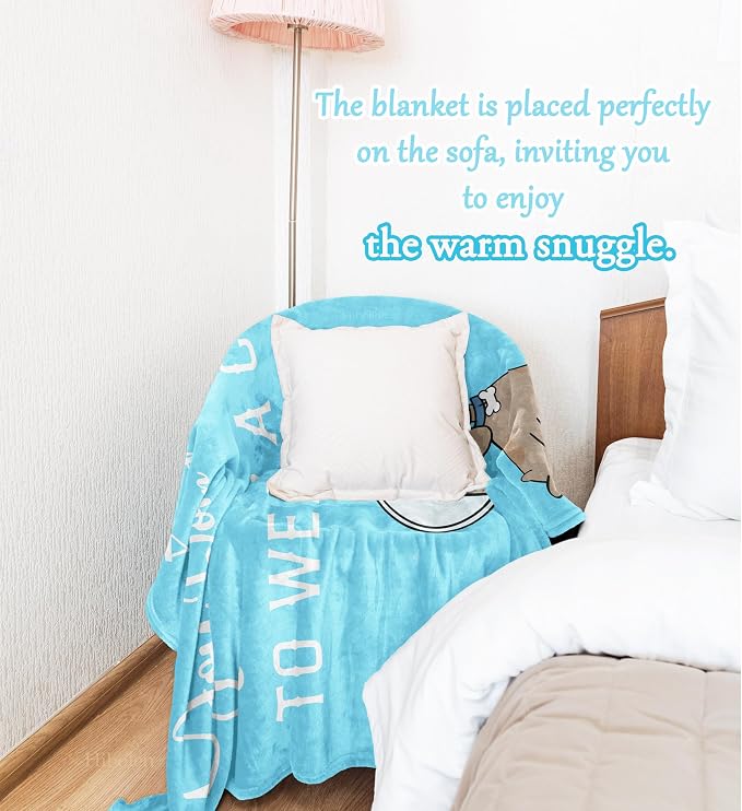 Get Well Gifts for Women/Men After Surgery Blue Blanket 50"x60" | Feel Better/Get Well Soon Gifts for Women, Surgery Recovery Gift for Men, at Least You Dont Have to Wear A Cone