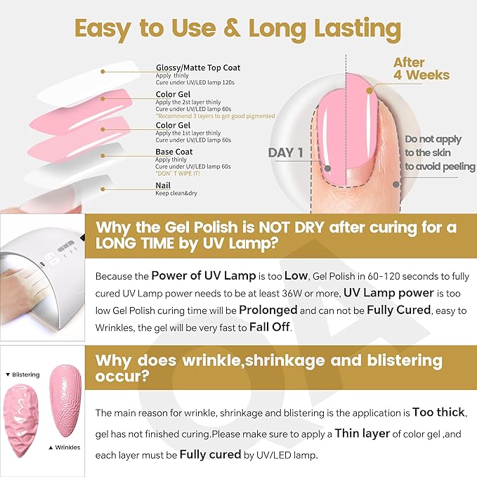 YTD Likomey Gel Nail Polish,15ml Light Pink Salon Home DIY Art Manicure and Pedicure UV Varnish Gift,CS475