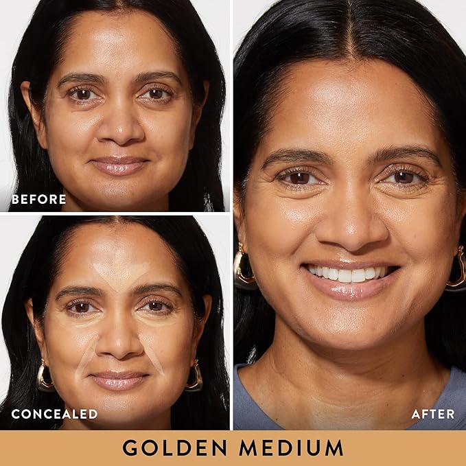 LAURA GELLER NEW YORK The Ideal Fix Concealer - Golden Medium - Buildable Medium to Full Coverage Liquid Concealer - Covers Under Eye Dark Circles & Blemishes - Long-Lasting